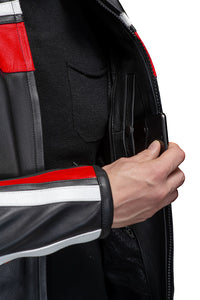 Karl Rote Motorrad Racing Lederjacke