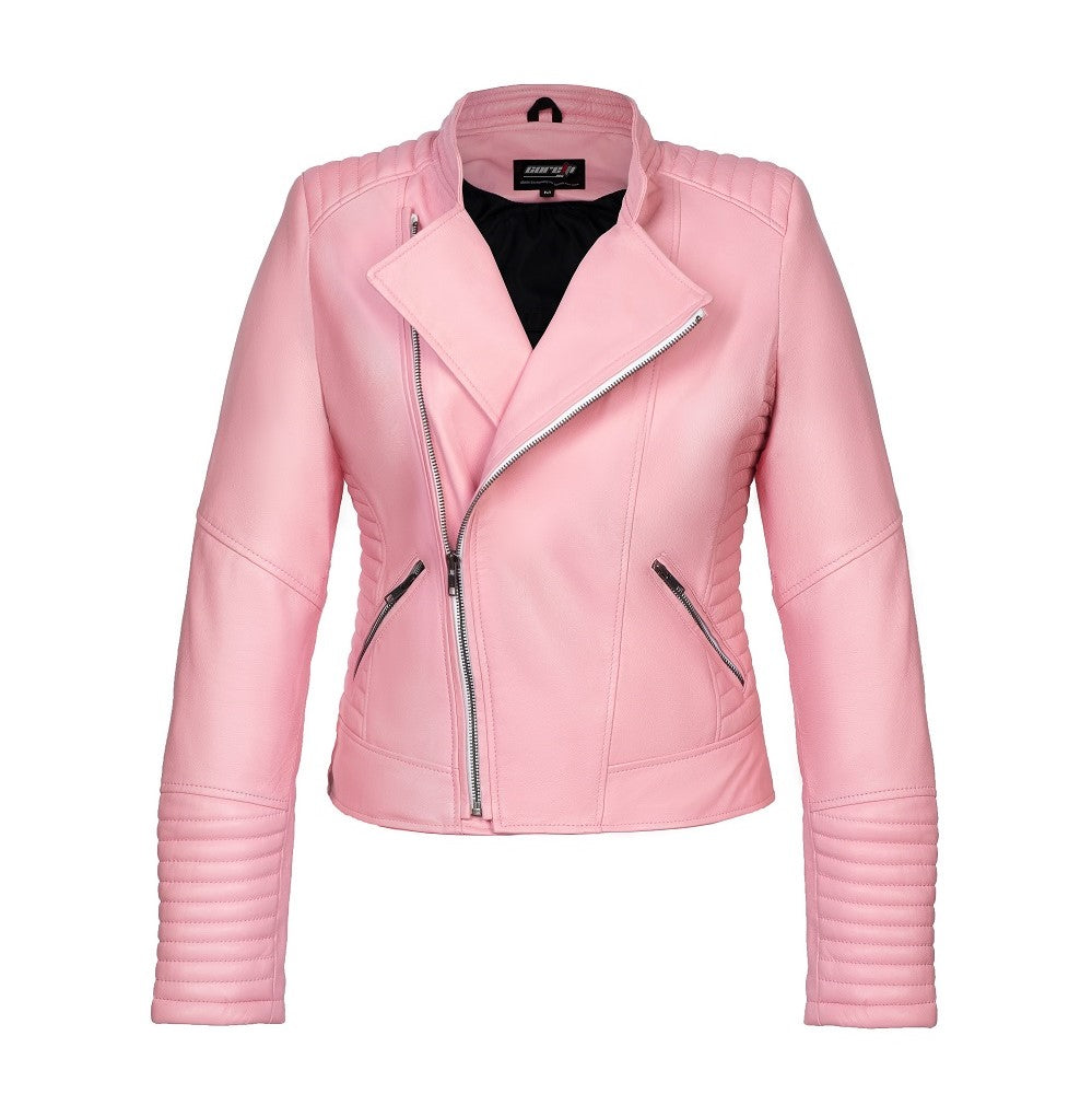 Ozonee Jacke Lederjacke Rosa Leather Jacket Lederjacke Damen