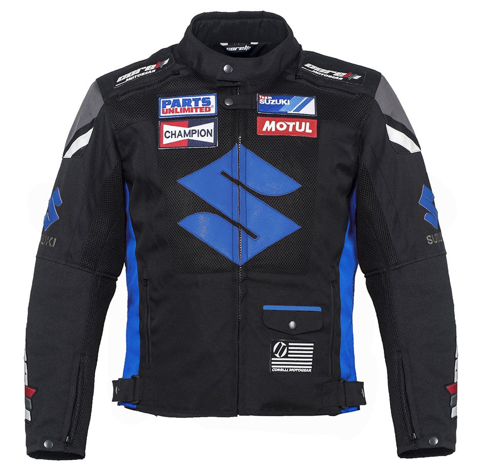 Suzuki Blau Motorrad Textiljacke