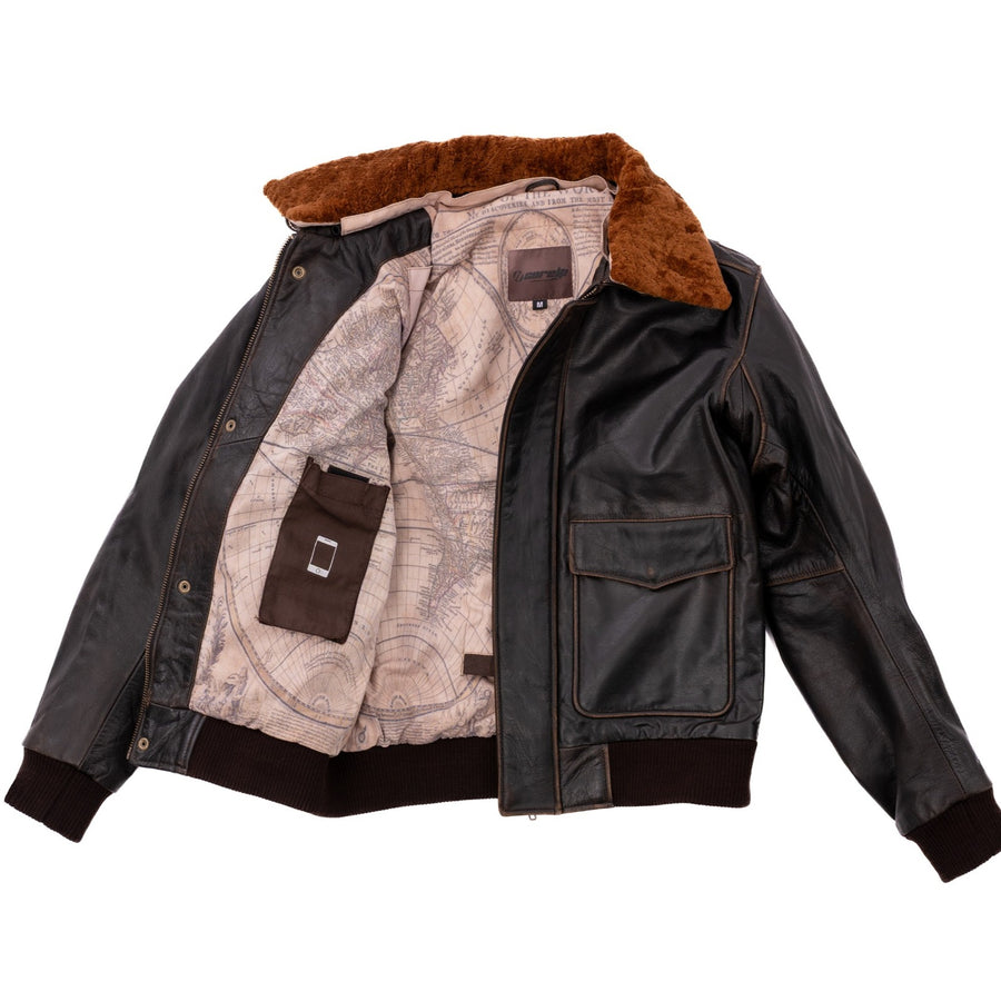 Bomber Braun Classic Motorrad Lederjacke