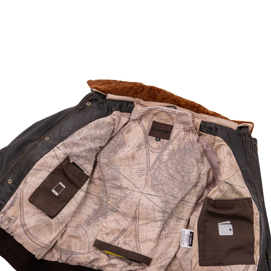 Bomber Braun Classic Motorrad Lederjacke