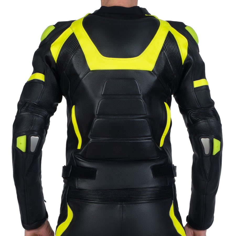 Skorpion Schwarz Licht-reflektierende Motorrad-Rennsport Lederjacke