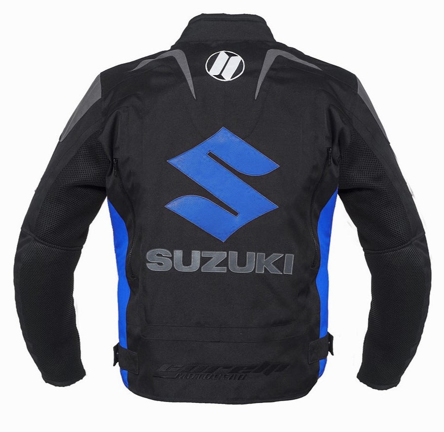 Suzuki Blau Motorrad Textiljacke