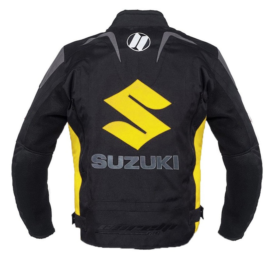 Suzuki Gelb Motorrad Textiljacke
