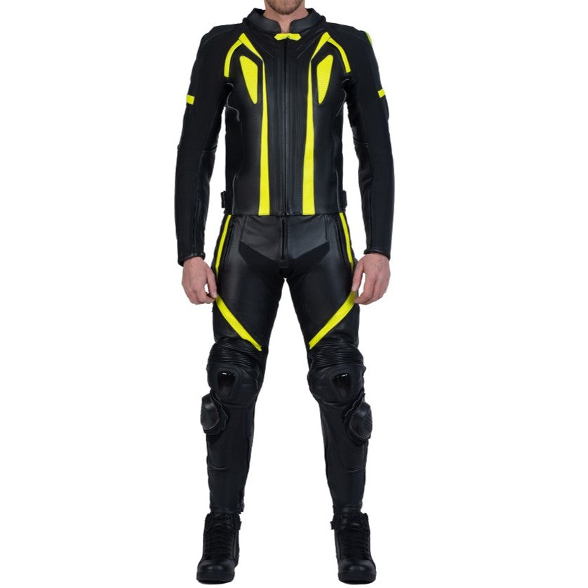 Scorpio Licht-reflektierende schwarze Motorrad-Rennsport-Lederhosen