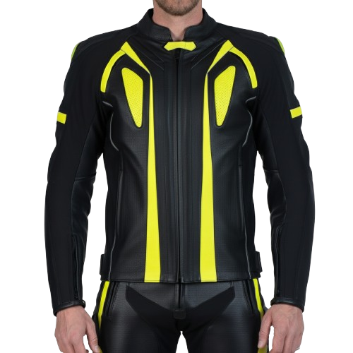 Skorpion Schwarz Licht-reflektierende Motorrad-Rennsport Lederjacke