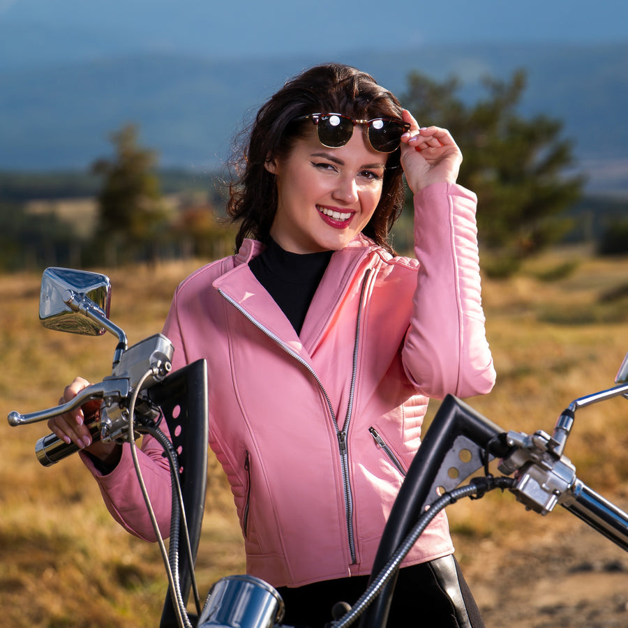 Rosetta Armored Damen Motorrad Lederjacke