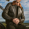 Air Force 1 Braun Bomber Classic Motorrad Lederjacke